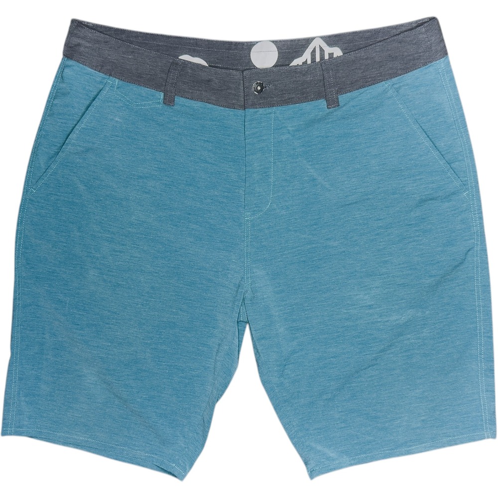KAVU Shorts Mens Size 40 Blue and Gray Belt Loop Outdoor Stretch Hiking Quickdry